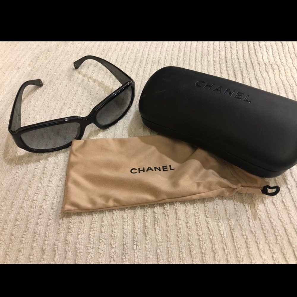 Authentic Black and Gold Chanel CC Glasses